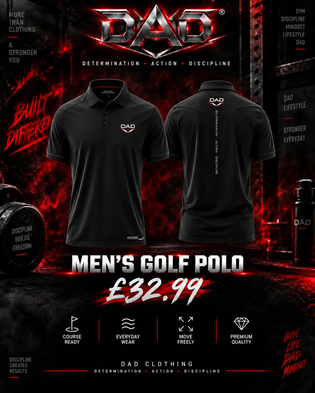 DAD Men's Golf Polo - Drop 001