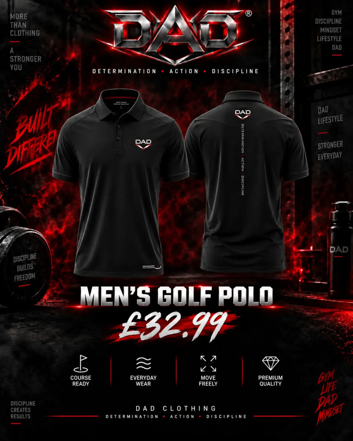 DAD Men's Golf Polo - Drop 001